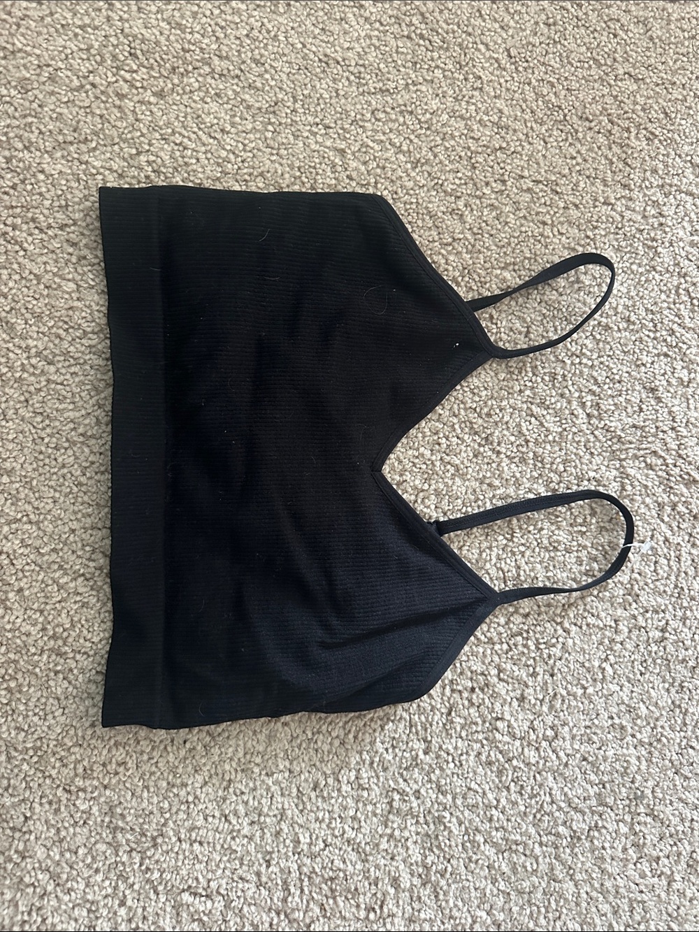 Primark Black Ribbed Crop Cami Top